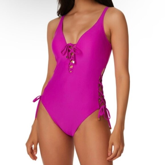 Bar III Other - Women's Orchid Pink Solids Swimwear One-Piece Swimsuit Orchid Pink